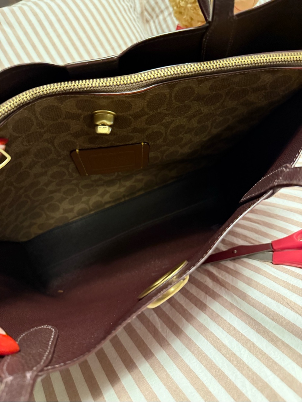 Coach Red Leather Tote - Picture 7 of 9